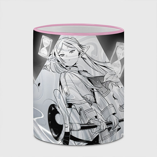 Кружка цветная Sousou no Frieren / 3D-Розовый кант – фото 2