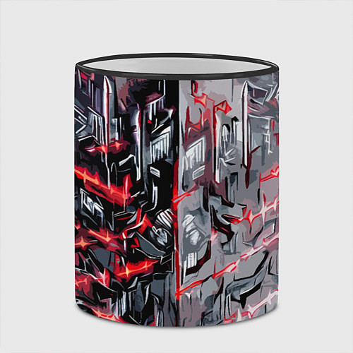 Кружка цветная Адский доспех в царапинах / 3D-Черный кант – фото 2