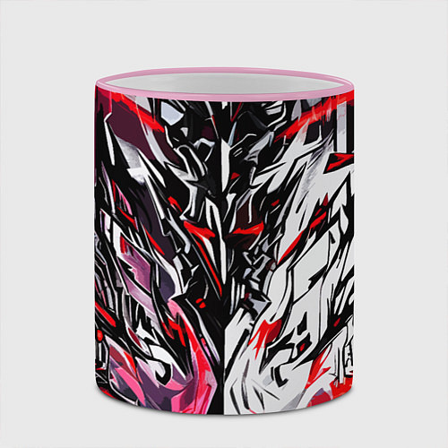 Кружка цветная Адский разлом красный / 3D-Розовый кант – фото 2