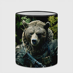 Кружка 3D Медведь солдат раненый, цвет: 3D-черный кант — фото 2