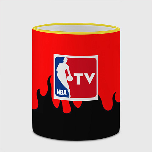 Кружка цветная NBA sport flame / 3D-Желтый кант – фото 2