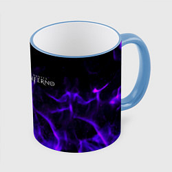 Кружка 3D Dantes Inferno flame neon, цвет: 3D-небесно-голубой кант