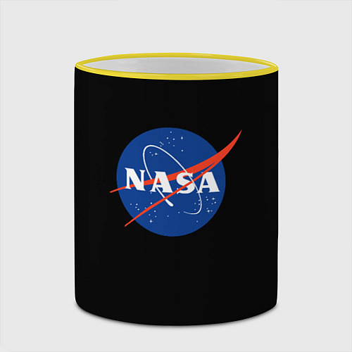 Кружка цветная NASA logo space / 3D-Желтый кант – фото 2