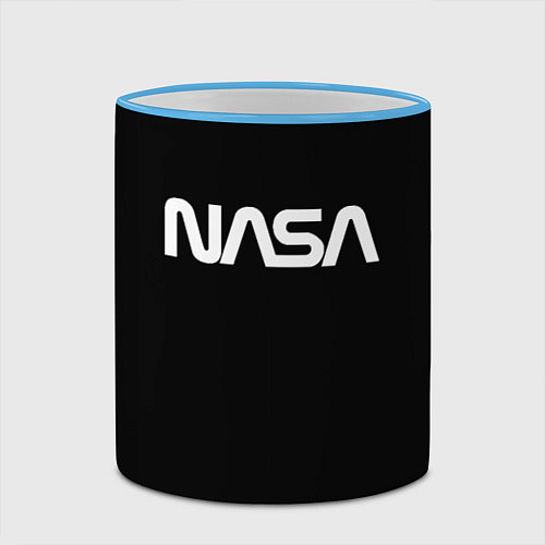 Кружка цветная NASA space logo / 3D-Небесно-голубой кант – фото 2