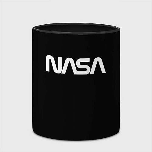 Кружка цветная NASA space logo / 3D-Белый + черный – фото 2