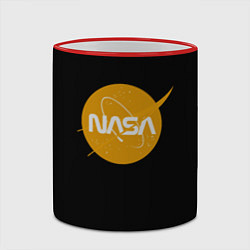 Кружка 3D NASA yellow logo, цвет: 3D-красный кант — фото 2