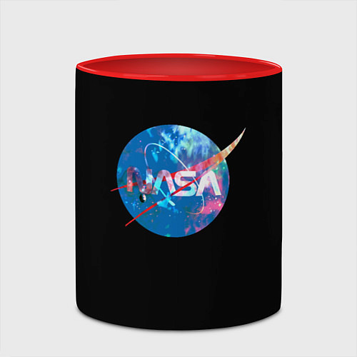 Кружка цветная NASA true space star / 3D-Белый + красный – фото 2