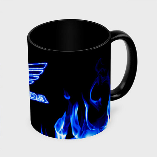 Кружка цветная Honda neon / 3D-Белый + черный – фото 1