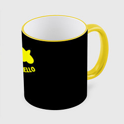 Кружка 3D Christopher Comstock yellow logo, цвет: 3D-желтый кант