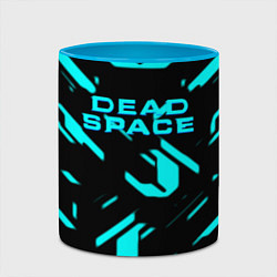 Кружка 3D Dead space айзек стиль неоновая броня, цвет: 3D-белый + небесно-голубой — фото 2