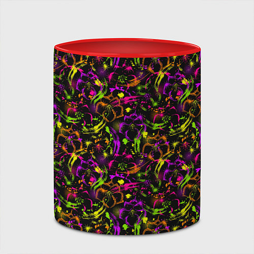 Кружка цветная Color bright pattern / 3D-Белый + красный – фото 2