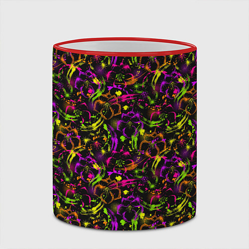 Кружка цветная Color bright pattern / 3D-Красный кант – фото 2