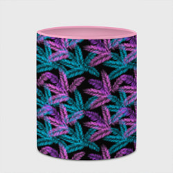 Кружка 3D Тропические пальмовые листья, цвет: 3D-белый + розовый — фото 2