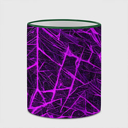 Кружка 3D Фиолетовая паутина на чёрном фоне, цвет: 3D-зеленый кант — фото 2