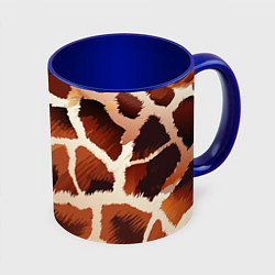 Кружка 3D Пятнистый мех жирафа, цвет: 3D-белый + синий