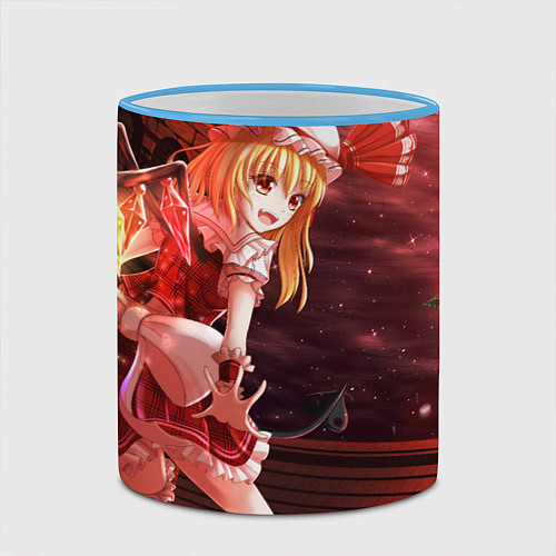 Кружка цветная Touhou Project Flandre cute happy / 3D-Небесно-голубой кант – фото 2