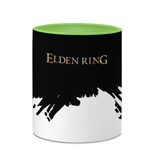Кружка цветная Elden ring gold / 3D-Белый + светло-зеленый – фото 2