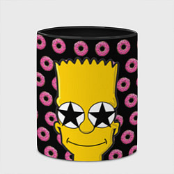 Кружка 3D Барт Симпсон на фоне пончиков, цвет: 3D-белый + черный — фото 2
