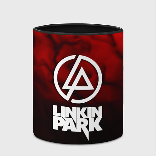 Кружка цветная Linkin park strom честер / 3D-Белый + черный – фото 2
