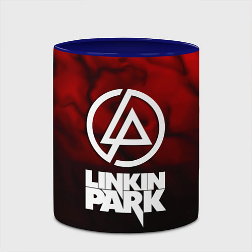 Кружка цветная Linkin park strom честер / 3D-Белый + синий – фото 2