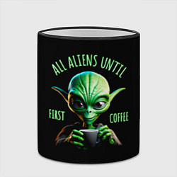 Кружка 3D Всем инопланетянам до первого кофе, цвет: 3D-черный кант — фото 2
