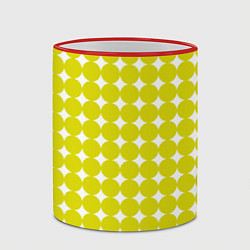 Кружка 3D Ретро темно желтые круги, цвет: 3D-красный кант — фото 2