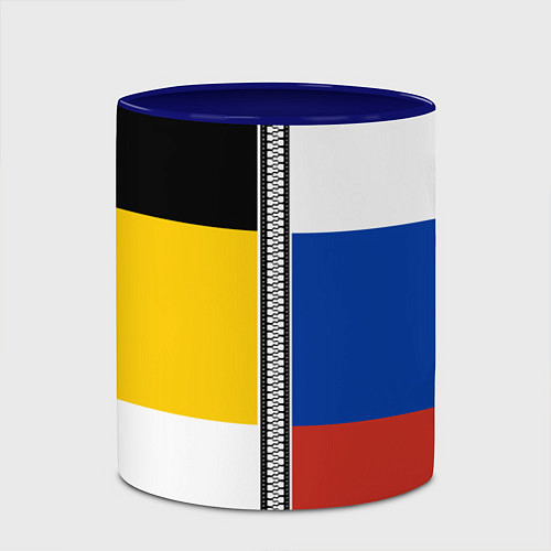 Кружка цветная Россия - патриот / 3D-Белый + синий – фото 2