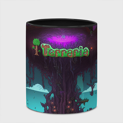 Кружка цветная Terraria tree / 3D-Белый + черный – фото 2