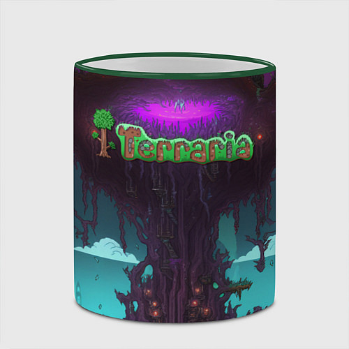 Кружка цветная Terraria tree / 3D-Зеленый кант – фото 2