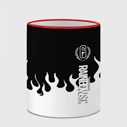 Кружка цветная Tom Clancy raimbow six fire / 3D-Красный кант – фото 2