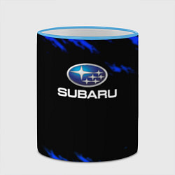 Кружка 3D Subaru текстура авто, цвет: 3D-небесно-голубой кант — фото 2