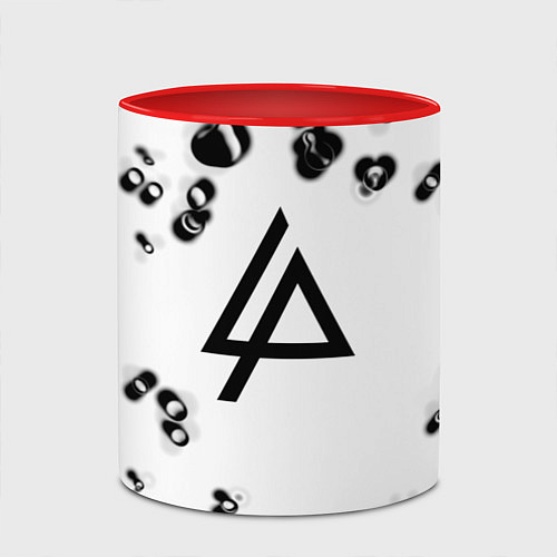 Кружка цветная Linkin park краски текстура / 3D-Белый + красный – фото 2