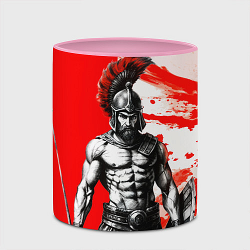 Кружка цветная Гладиатор Спартак красно белые / 3D-Белый + розовый – фото 2