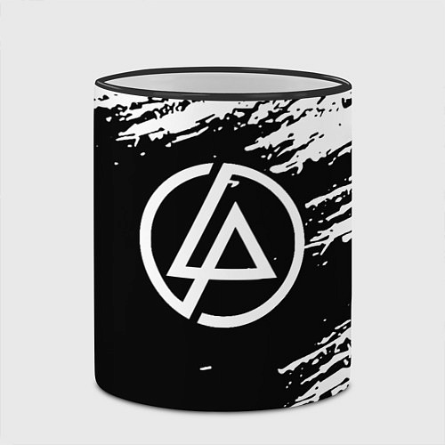 Кружка цветная Linkin Park - black and white / 3D-Черный кант – фото 2