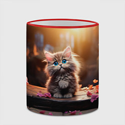 Кружка 3D Милый котенок 14 февраля, цвет: 3D-красный кант — фото 2
