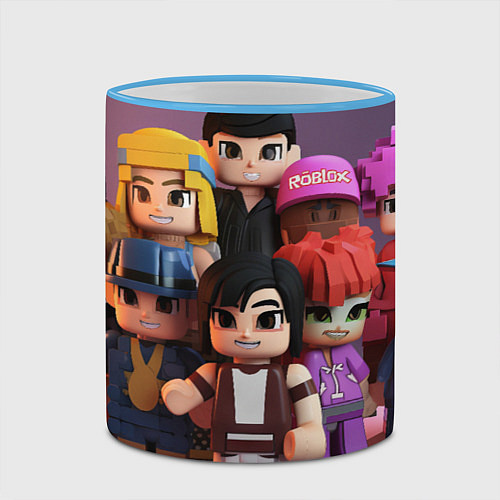 Кружка цветная The roblox team / 3D-Небесно-голубой кант – фото 2