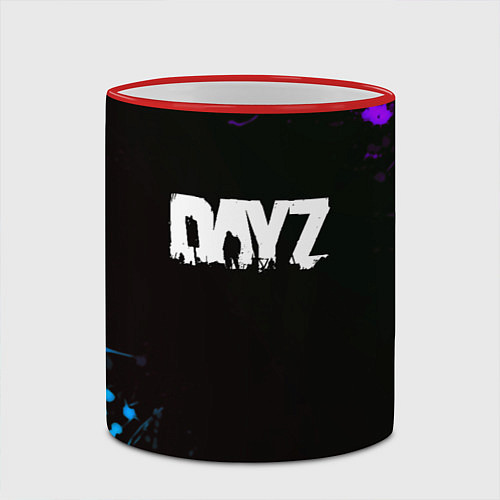 Кружка цветная Dayz неоновые краски / 3D-Красный кант – фото 2