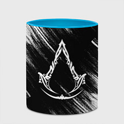 Кружка 3D Assassins creed Mirage - потертости, цвет: 3D-белый + небесно-голубой — фото 2