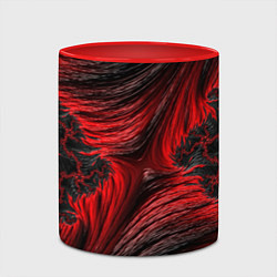 Кружка 3D Красно черный текстурный фон, цвет: 3D-белый + красный — фото 2