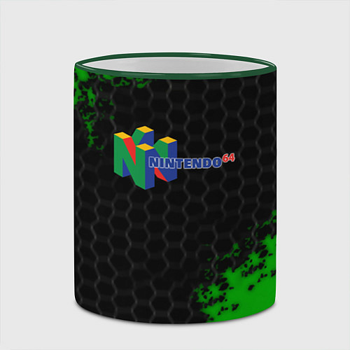 Кружка цветная Nintendo 64 броня / 3D-Зеленый кант – фото 2