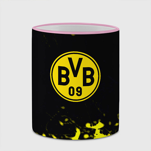 Кружка цветная Borussia краски жёлтые / 3D-Розовый кант – фото 2