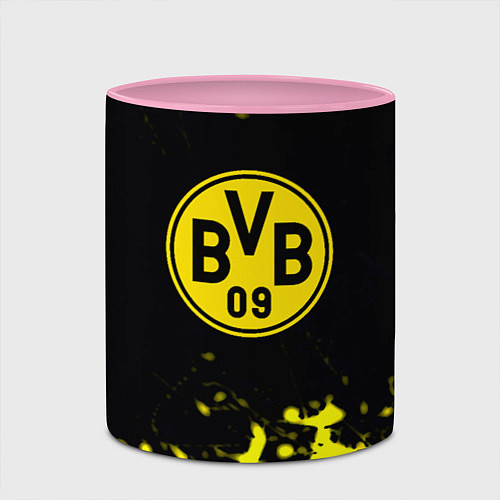 Кружка цветная Borussia краски жёлтые / 3D-Белый + розовый – фото 2