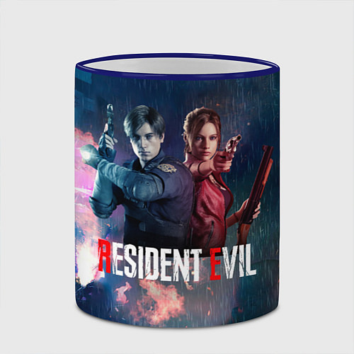 Кружка цветная Resident Evil game color / 3D-Синий кант – фото 2
