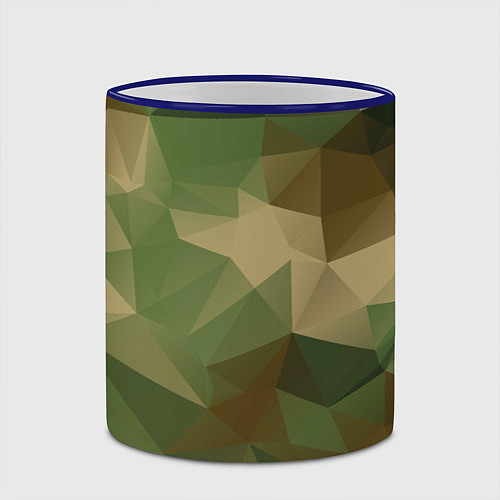 Кружка цветная Камуфляжный геометрический паттерн / 3D-Синий кант – фото 2