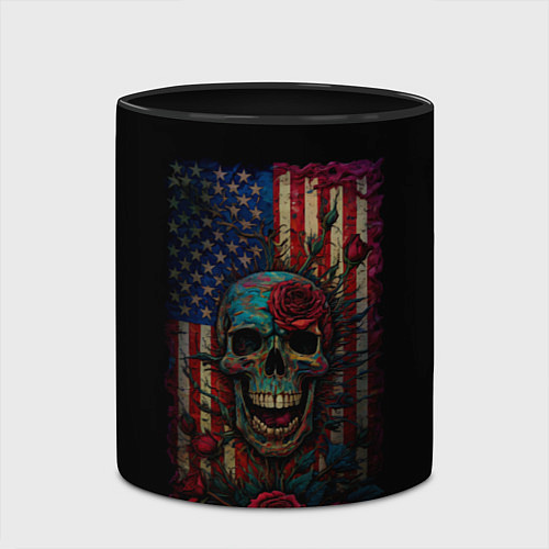 Кружка цветная Skull - USA / 3D-Белый + черный – фото 2