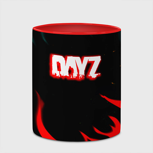 Кружка цветная Dayz flame / 3D-Белый + красный – фото 2