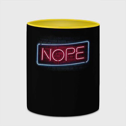 Кружка цветная Nope - neon / 3D-Белый + желтый – фото 2