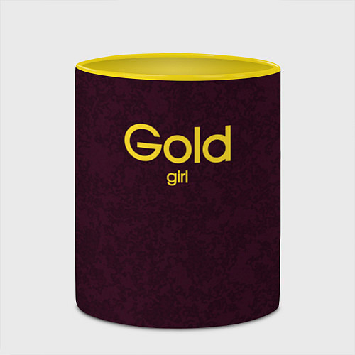 Кружка цветная Gold girl / 3D-Белый + желтый – фото 2