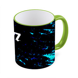 Кружка 3D Dayz текстура краски голубые, цвет: 3D-светло-зеленый кант