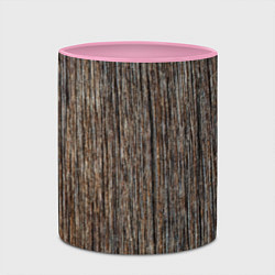 Кружка 3D Текстура ствола дерева, цвет: 3D-белый + розовый — фото 2
